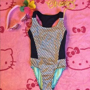 Athleta Girl Geo Print One Piece Swimsuit XS/6